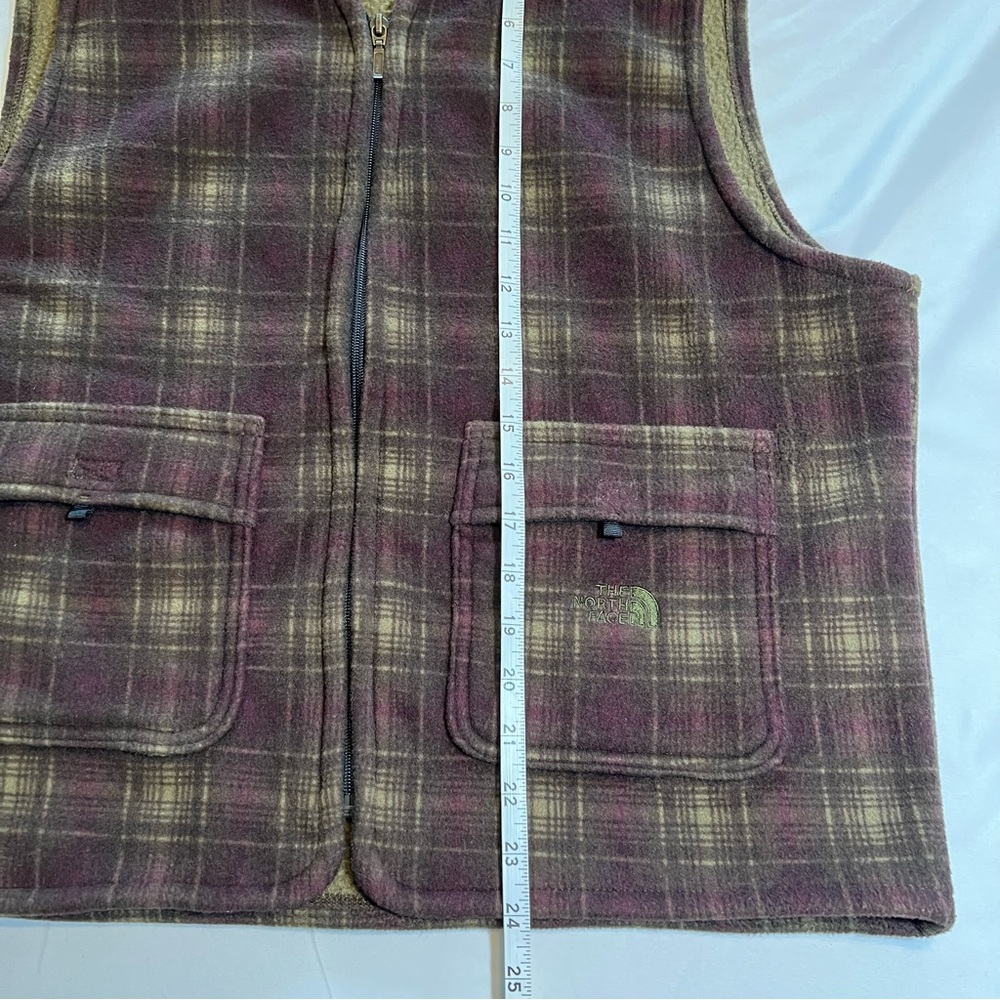 Vintage AUTHENTIC The North Face Plaid Fleece Vest EUC Like New Size Medium - Picture 11 of 12